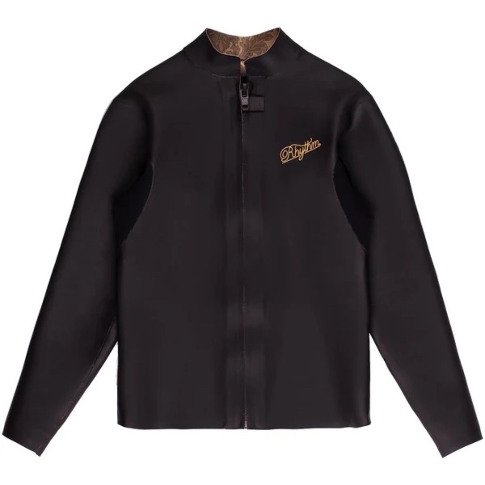 RHYTHM RETRO FRONT ZIP WETSUIT TOP JACKET BLACK 2MM Size S